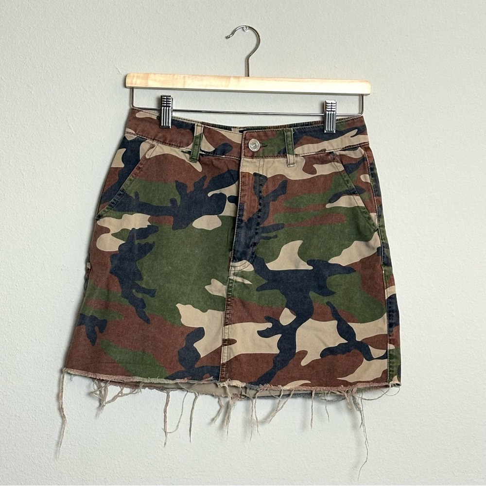 Urban Outfitters BDG Camouflage Mini Skirt Green Brown Tan Black